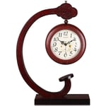 Yxxc -Horloge de Support de Style européen Musique Classique Montre Horloge de Table Salon en Bois Horloge de Bureau Maison Horloge analogique extérieure