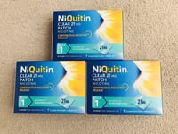 3 x NiQuitin Clear 21mg Nicotine Patches Step 1 Stop Smoking Aid - 21 Patches