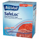 Bacofoil Safeloc Food & Freezer Double Seal Medium Bags 27x24cm -Pack of 152 Bag