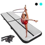 4 inch Thickness Air Track Mat Tumbling Mats for Gymnastics 3/4/5/6m Inflatable Gymnastic Mat for Toddler Adults, Gym Air Floor Yoga Mat for Sports Training Cheerleading Water,Black,600*100*10cm