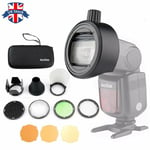 UK Godox S-R1 with AK-R1 Flash Speedlight Adapter Barn Door, Snoot...accessories