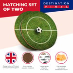 2 x Coasters - Football Pitch Soccer Ball Sports Game Home Gift #8681