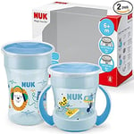 NUK Magic Cup & Mini Magic Cup Lot de 2 gobelets d'apprentissage avec bord étanche à 360° à partir de 6 mois - Anti-fuite et sans BPA - 160 ml et 230 ml - Bleu