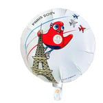 PARIS 2024, Ballon Aluminium Blanc Paris 2024 Gm 45 cm M24, Produit Officiel sous Licence, Décorations de fête, Gonfler avec une paille ou une pompe à ballon, Déco thème Sports, Anniversaire