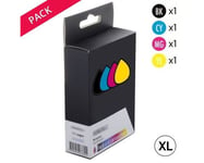 Cartouche compatible - Pack 4 Cartouches d'encre Génériques HP 950XL/951XL noire et couleurs (C2P43AE)