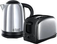 Russell Hobbs Kettle and 2 Slice Toaster Set Polished Stainless Steel Silver