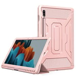 TiMOVO Case for All-New Samsung Galaxy Tab S7 11 Inch Tablet 2020 (SM-T870/T875), [Built-in Screen Protector] Slim Trifold Cover with Pen Holder & Auto Sleep/Wake Fit Galaxy Tab S7 Tablet, Rose Gold