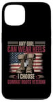 Femme vétéran Any Girl Can Wear Heels I Choose Combat Boots Coque pour iPhone 13