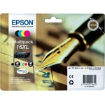 Epson Multipack 16XL (Stylo plume) - Pack de 4 cartouches d'encre haute capacité - noir, jaune, cyan, magenta