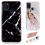 Samsung Galaxy A21s - Skal / Skydd / Marmor Svart