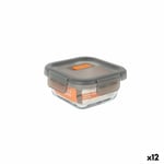 Hermetisk matlåda MasterChef Grå Transparent Fyrkantig 310 ml (12 antal)
