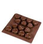 Dr. Oetker 2498 Confiserie Moule pour Chocolat avec Motif Cœur Silicone Marron 18 x 17 x 5 cm