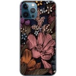 Apple iPhone 12 Pro Max Transparent Mobilskal Tecknade blommor
