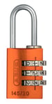 ABUS combination lock 145/20 orange - Luggage lock, locker lock and much more. - Aluminium padlock - individually adjustable combination code - ABUS security level 3