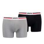 Levis Kalsonger 2P Men Sportswear Logo Boxer Brief Grå/Svart bomull Small Herr