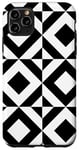 Coque pour iPhone 11 Pro Max White Black Square Rectangle Art Deco Vintage Pattern