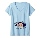 Womens Excuse Me Is It July Yet Pregnancy Boy Announcement V-Neck T-Shirt