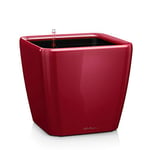 Lechuza – Pot de Fleurs d'Interieur – Premium Quadro Ls – Réserve d'Eau Intégrée – Coloris Rouge Scarlet – 35 x 35 x 33 cm
