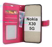 Crazy Horse Wallet Nokia X30 5G (Hotpink)