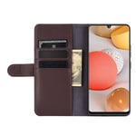 Samsung Galaxy A42 5G Plånboksfodral i Äkta Läder, brun