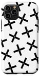 iPhone 11 Pro Bold White Black Plus Sign Crosses Design Pattern Case