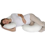 Supportiback Coussin de maternité en forme de C thérapeutique | Coussin de grossesse pour tout le corps avec taie d'oreiller lavable