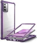 i-Blason Ares Clear Case for Galaxy Note 20 5G 6.7 inch (2020 Release), Dual Layer Rugged Clear Bumper Case Without Built-in Screen Protector (Purple)