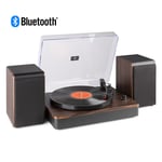 Bluetooth Vinyl Record Player with Stereo Speakers, 3-Speed, Dark Wood RP330