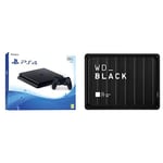 Sony PlayStation 4 Slim 500 Go, Avec 1 manette sans fil DUALSHOCK 4 V2, Châssis F, Noir (Jet Black) + WD_Black P10 5To - Disque dur portable externe gaming