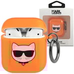 Karl Lagerfeld KLA2UCHFO AirPods Cover Orange/Orange Choupette