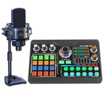 Professionell Podcast Mikrofon Ljudkort Kit för PC Smartphone Bärbar dator Dator Vlogg Inspelning Live Streaming YouTube