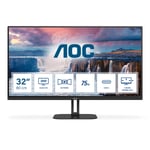 AOC Q32V5CE - 32 Inch QHD monitor, 75Hz, VA, 1ms, FreeSync, Speakers, low Blue mode, Flicker free, USB HUB (2560 x 1440 @ 75Hz, 300 cd/m², HDMI 2.0 / DP 1.2)
