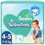 Pampers Splashers Size 4-5, 11 Disposable Swim Nappies, 9-15 Kg, for Secure P...