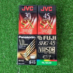 4 x VHS-C Compact Camcorder Video Tape Cassettes JVC FUJI PANASONIC Sealed