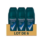 Rexona Men Déodorant Homme Bille Anti-Transpirant 72H Cobalt Dry - Lot de 6 x 50ml