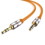 Aux Cable 1M 3.5mm Stereo Pro Auxiliary Audio Cable - for Beats Headphones Apple iPod iPhone iPad Samsung LG Smartphone MP3 Player Home/Car etc - IBRA Orange