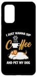 Coque pour Galaxy S20 Jack Russell Terrier I Just Wanna Sip Coffee Pet My Dog