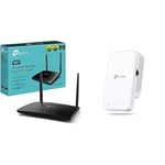TP-Link Routeur Archer MR550 4G+ Cat6 300 Mbps, Wi-FI AC1200 Double Bande & Répéteur WiFi RE330 Amplificateur WiFi AC1200 Mbps,WiFi Extender jusqu'à 120㎡, Bouton WPS, Play and Plug