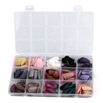 15-pack (360 st) matta nagelpressar, medium längd, ballerina kista akryl korta falska nagelset för nagelkonst DIY
