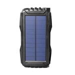 Travel Solar Power Bank Waterproof 25000Mah Solar Charger USB External Charger Solar Powerbank for All Phone with LED Light,Black