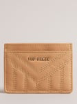 Ted Baker Quilted Leather Card Holder, Brown Camel