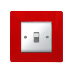 Focus Plastics SINGLE LIGHT SWITCH SOCKET COLOURED ACRYLIC SURROUND FINGER PLATE - BUY 2 GET EXTRA 1 FREE (10 COLOURS) (Red)
