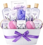 Spa Bath Gift Set for Women 12 Pcs Lavender Bath and Shower Set Including Bubbl