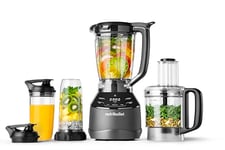 nutribullet triple Prep System, mixeur électrique, blender multifonction, puissance 1500 watts, 3 appareils, 1 base intelligente, noir, NBF580B