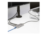 StarTech.com USB-C Triple-Monitor Multiport Adapter, Dual 4K 60Hz + 4k 30Hz HDMI & DisplayPort, 3-Port USB 10Gbps Hub, 100W Power Delivery Pass-Through, GbE, 2ft Cable, Mini Dock - Travel Laptop Docking Station (117B-USBC-MULTIPORT) - Dockningsstation - USB-C 3.2 Gen 2 / Thunderbolt 3 / Thunderbolt 4 - 2 x HDMI, 2 x DP - 1GbE