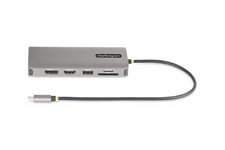 StarTech.com USB-C Triple-Monitor Multiport Adapter, HDMI/DP/Card Reader - dockningsstation - USB-C 3.2 Gen 1 / Thunderbolt 3 / Thunderbolt 4 - HDMI, 2 x DP - 1GbE