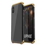 Apple LUPHIE iPhone X mobilskal härdat glas ialuminium legering plast - Guld