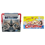 Hasbro Gaming Battleship Classic Board Game, Strategy Game Ages 7 and Up, Fun Game For 2 Players, Multicolor & Classic Operation Game, Electronic Board Game with Cards, Indoor Game Ages 6 and Up