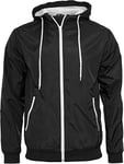 Build Your Brand Men's Windrunner Jacket, Multicolour (Blk/White 00050)-XXXXX-Large (Manufacturer :XXXXX-Large)