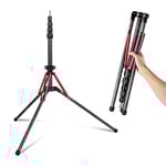 NEEWER Support de Lumière en Fibre de Carbone avec Pieds Réversibles à 180°, Adaptateur à Vis 1/4" à 3/8", 220cm Trépied de Voyage pour Photographie en Plein Air Speedlite Strobe Softbox, ST210R